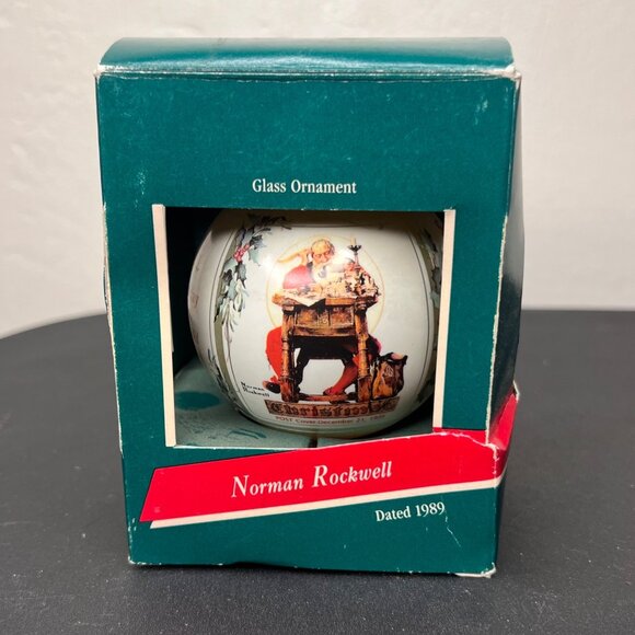 Norman Rockwell 1989 Glass Ornament From Saturday Evening Post Holiday Cover USA - Picture 1 of 12